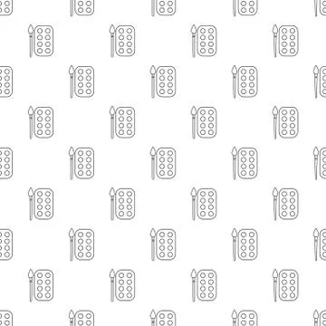 Paint brush palette pattern seamless 스톡 일러스트