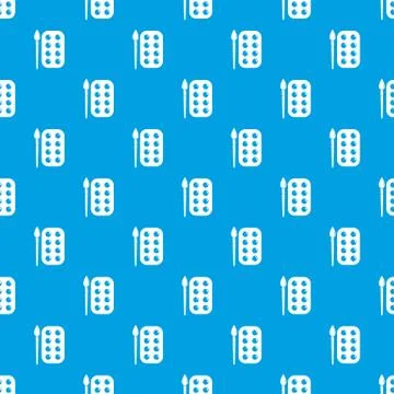 Paint brush palette pattern vector seamless blue Stock Illustration