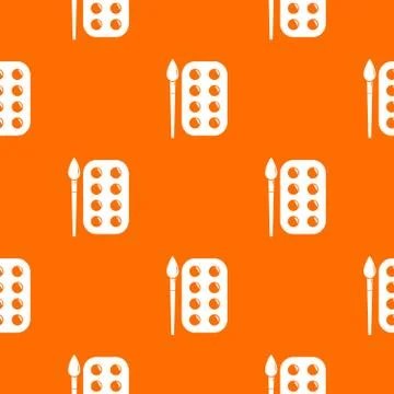 Paint brush palette pattern vector orange Stock Illustration