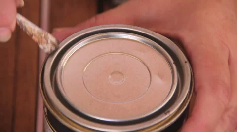 Paint Brush Put Into Varnish Stock Footage 49941171