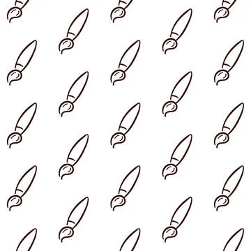 Paint brush seamless pattern in doodle style. Hand drawn wallpaper design for イラスト素材