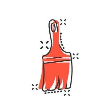 Paint brush sign icon in comic style. Paintbrush vector cartoon illustration  Stock Illustration