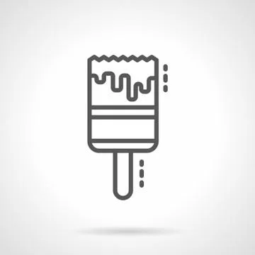 Paint brush simple black line vector icon Stock Illustration