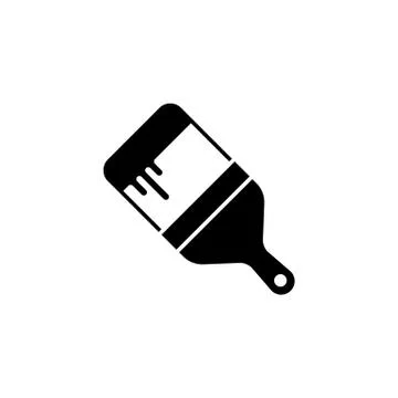 Paint brush solid icon, build repair elements Stockillustratie