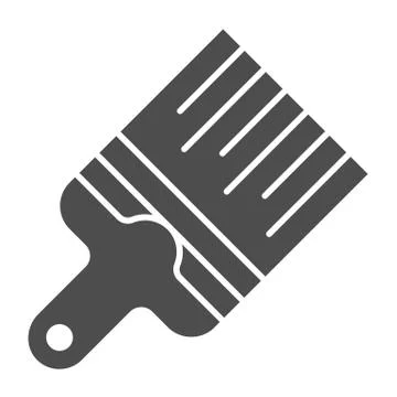 Paint brush solid icon. Painter tool vector illustration isolated on white Stock Illustration