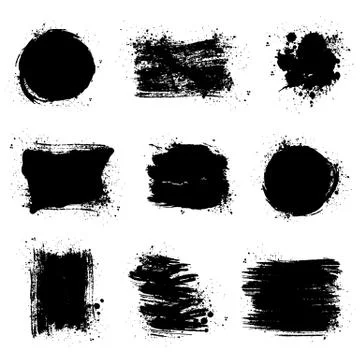 Paint brush stains. Vector grunge backgrounds. Stockillustratie