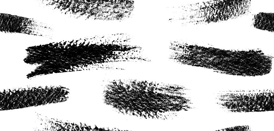 Paint brush stroke pattern, black stripes. Abstract repeat of ink swatch, art Illustrazione stock