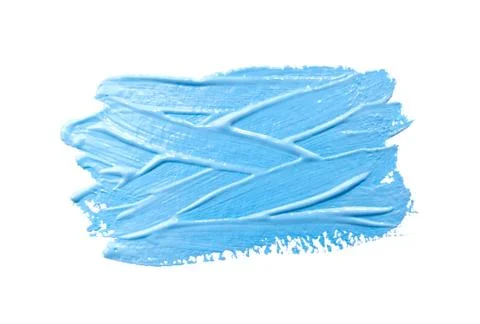 Paint brush stroke texture light blue watercolor isolated on a white Stock Photos