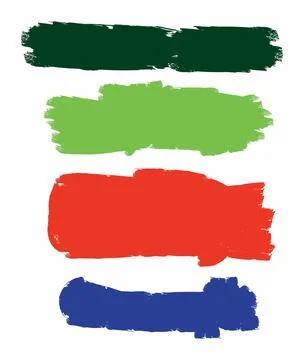 Paint brush stroke texture set with bold colorful swatches Stock-Illustration