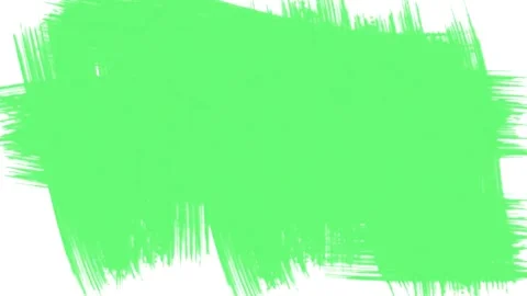 Paint Brush Stroke Transition on White Background Green Acrylic Brush Animation Stock Footage 325843917