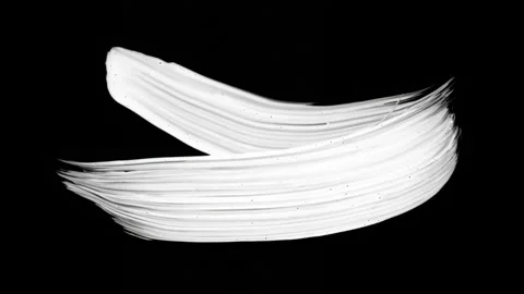 Paint Brush Stroke White Leaking and Dripping isolated on Black Background Stock Footage 222120701