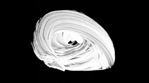 Paint Brush Stroke White Leaking and Dripping isolated on Black Background Stock Footage 222125648