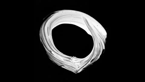 Paint Brush Stroke White Leaking and Dripping isolated on Black Background Stock Footage 222126987