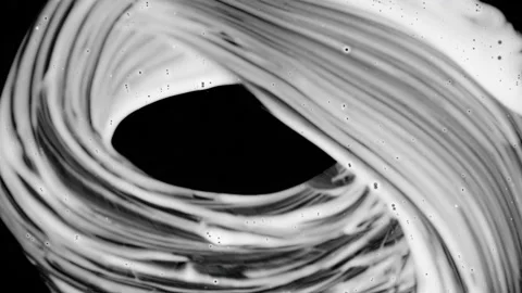 Paint Brush Stroke White Leaking and Dripping isolated on Black Background Stock Footage 222127172