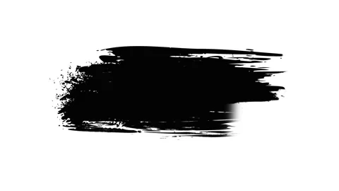 Paint brush strokes of black on a white background. Hand drawn brush stroke. 库存影片 150760628