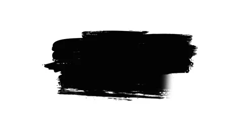 Paint brush strokes of black on a white background. Hand drawn brush stroke. Видео 150761461