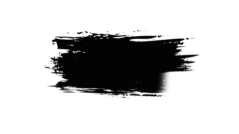 Paint brush strokes of black on a white background. Hand drawn brush stroke. Stockbeeldmateriaal 150762358