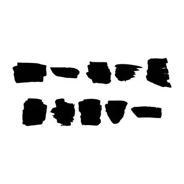 Paint brush strokes elements, freehand artistic water color abstract shape .. 스톡 일러스트