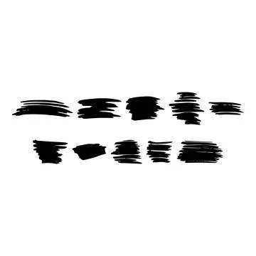 Paint brush strokes elements, freehand artistic water color abstract shape .. Stockillustratie