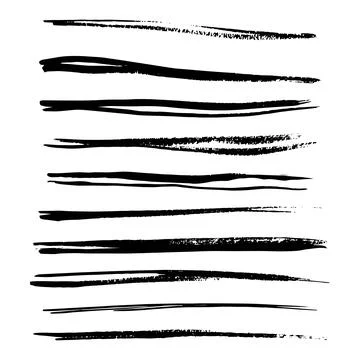 Paint brush strokes elements, freehand artistic water color abstract shape .. Stock Illustration