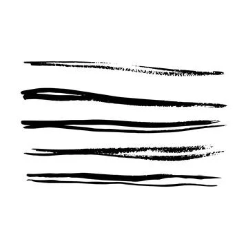 Paint brush strokes elements, freehand artistic water color abstract shape .. Stock Illustration