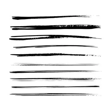 Paint brush strokes elements, freehand artistic water color abstract shape .. イラスト素材