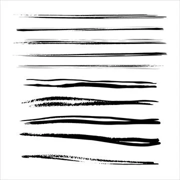 Paint brush strokes elements, freehand artistic water color abstract shape .. Stock Illustration