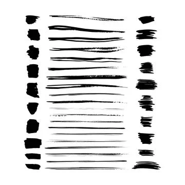 Paint brush strokes elements, freehand artistic water color abstract shape .. Illustrazione stock