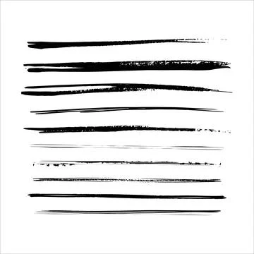 Paint brush strokes elements, freehand artistic water color abstract shape .. Stock Illustration