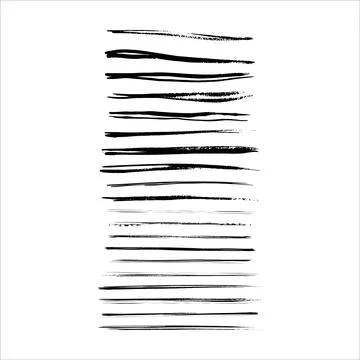 Paint brush strokes elements, freehand artistic water color abstract shape .. Illustrazione stock