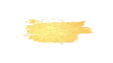 Paint brush strokes of gold on a white background. Hand drawn brush stroke. Stock Footage 150762400