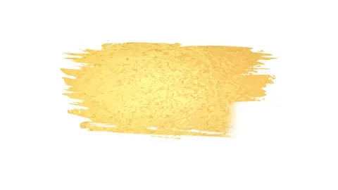 Paint brush strokes of gold on a white background. Hand drawn brush stroke. Stockbeeldmateriaal 150764718