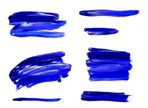 Paint brush strokes texture blue watercolor Foto stock