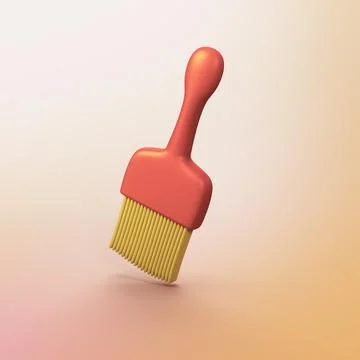 Paint brush - stylized 3d CGI icon object Stock Illustration