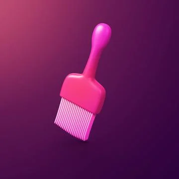 Paint brush - stylized 3d CGI icon object, Not gen Ai Stock Illustration