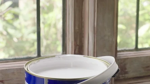 Paint brush in tin Stock Footage 128464944