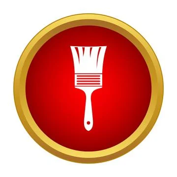 Paint brush tool icon indicating renovate and repair Stock Illustration