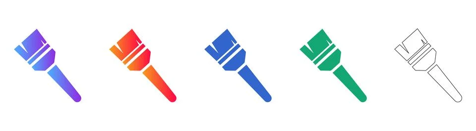 Paint Brush Tool Icon Set Stockillustratie