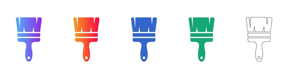Paint Brush Tool Icon Set for Creative Design イラスト素材