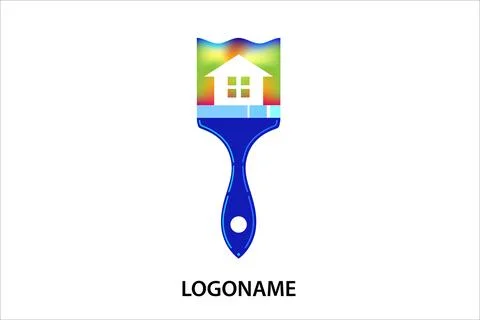 Paint brush tool with spectrum color Stock Illustration