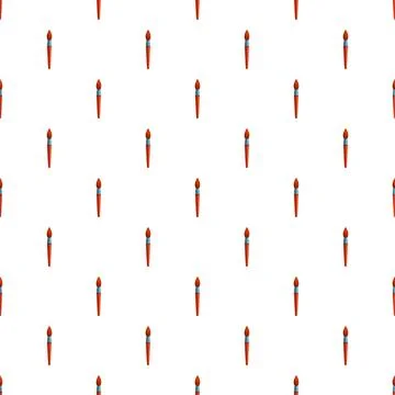 Paint brush tools seamless pattern creating art background Illustrazione stock