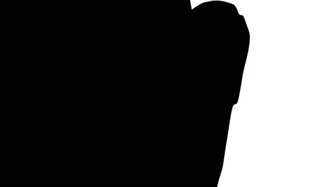 Paint brush transition. White background, black brush. 動画素材 150484294