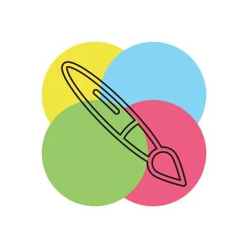 Paint brush vector icon Stock Illustration