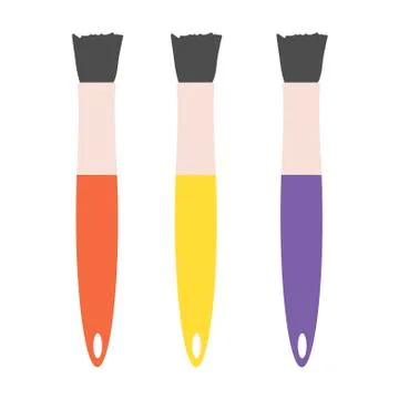 Paint brush. Vector illustration EPS 10 in trendy flat style isolated. Illustrazione stock