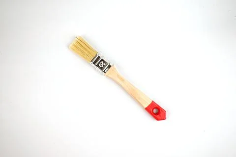 Paint brush on a white background. Isolate. Copy space. Flat lay. Stock Photos