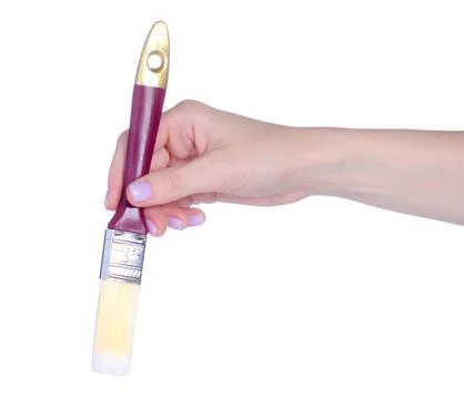 Paint brush work tool in hand Stock Photos