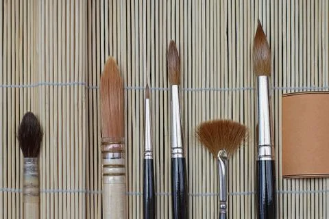 Paint brushes art Stock Photos