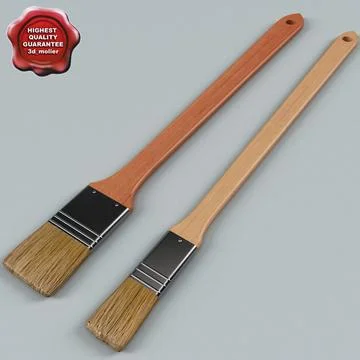 3D model Paintbrush Set painting brush - person VR / AR / low-poly