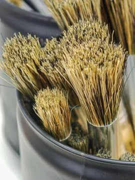 Paint Brushes in Container Stock Photos
