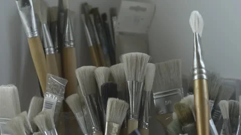 Paint Brushes Stock Footage 12601557